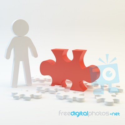 Person With Puzzle Stock Image