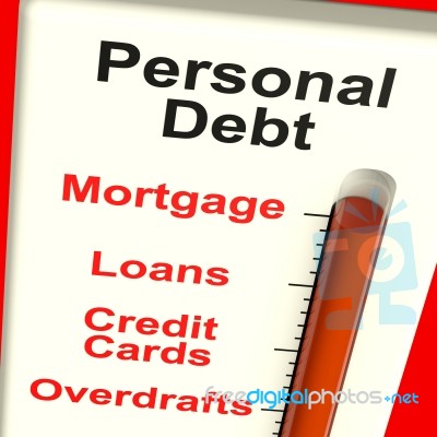 Personal Debt Meter Stock Image