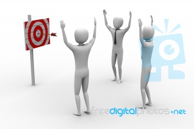 Persons With A Target And Arrows Stock Image