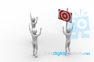 Persons With A Target And Arrows Stock Image