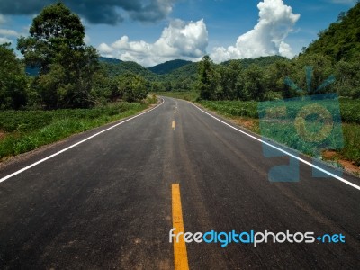 Perspective Country Road Stock Photo