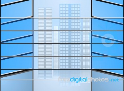 Perspective View Blue Glass Stock Image