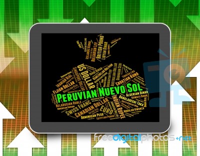 Peruvian Nuevo Sol Means Foreign Exchange And Coinage Stock Image