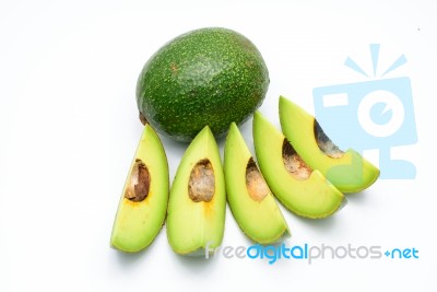 Petals Of Avocado Isolated On A White Background Stock Photo