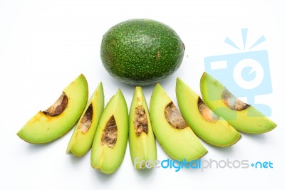 Petals Of Avocado Isolated On A White Background Stock Photo