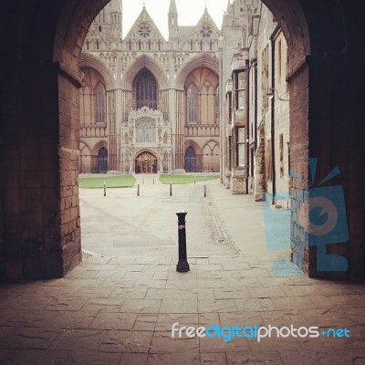 Peterborough Cathedral Entrance Stock Photo