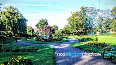 Peterborough Cathedral Gardens Stock Photo