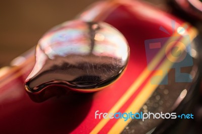 Petrol Cap Royal Enfield Motorcycle In The Motor Museum At Bourt… Stock Photo