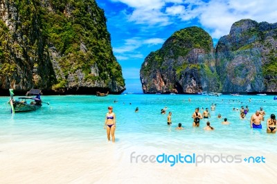 Phi-phi Island, Krabi, Thailand - November 11, 2016: Maya Bay Ph… Stock Photo