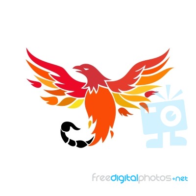 Phoenix With Scorpion Tail Icon Stock Image