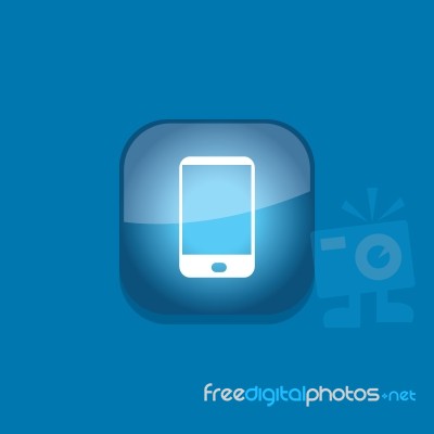 Phone Button Icon Flat   Illustration  Stock Image