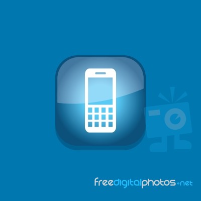 Phone Button Icon Flat   Illustration  Stock Image