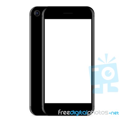  Phone Design, Mock Up Phone Black On White Background Stock Image