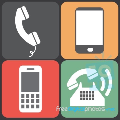 Phone Icon Set  Illustration  Stock Image