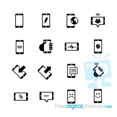 Phone  Icon Set On White Background Stock Image