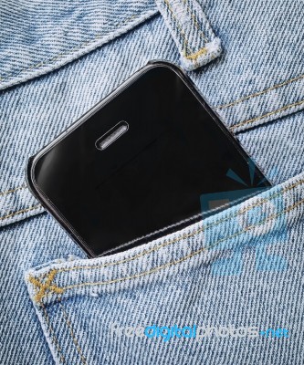 Phone In Pocket Stock Photo