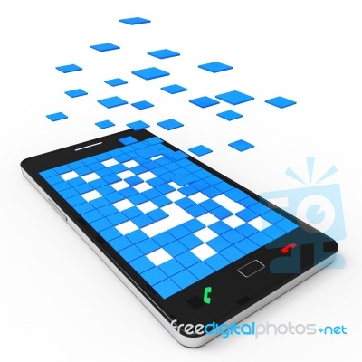 Phone Network Shows Application Software And Communicate Stock Image