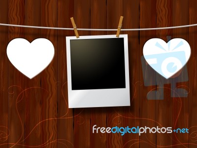 Photo Frames Means Text Space And Boarded Stock Image