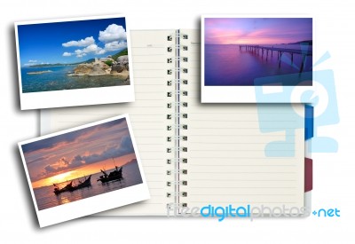 Photo Frames On Note Pad Stock Image