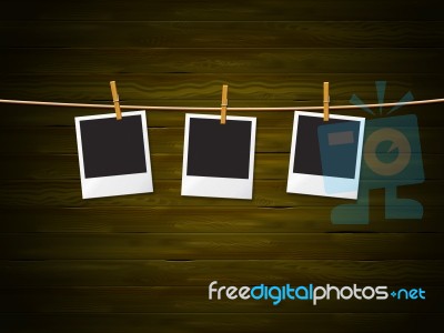 Photo Frames Shows Empty Space And Concrete Stock Image