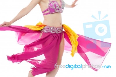 Photo Of A Belly Dancer In Traditional Costume Stock Photo