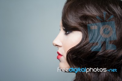 Photo Of Beautiful Woman With Magnificent Hair Stock Photo