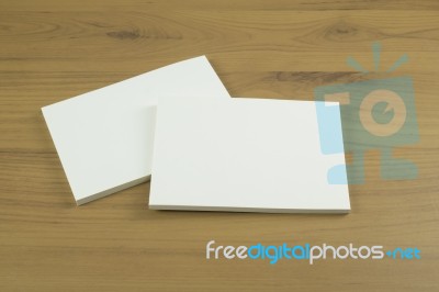 Photo Of Blank Business Cards With Soft Shadows On Light Wooden Stock Photo