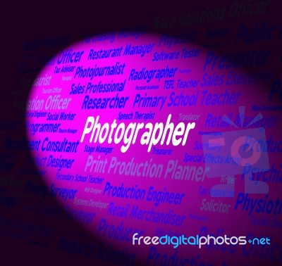 Photographer Job Showing Jobs Recruitment And Occupations Stock Image