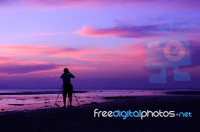 Photographer Silhouette Stock Photo