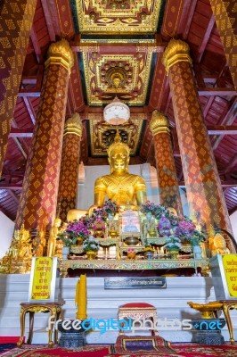 Phra Phuttha Nimit, Beautiful Buddha Statue In Chapel At Wat Na Phra Men Temple Stock Photo