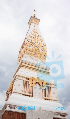 Phra That Phanom Pagoda In Wat Phra That Phanom, Nakhon Phanom, Stock Photo