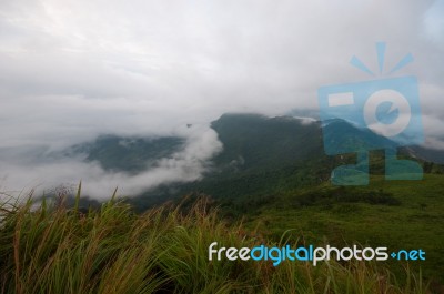 Phu Chee Fah View Point  At Chiang Rai Stock Photo