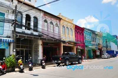 Phuket, Thailand - April 15, 2014: Old Building Chino Portuguese… Stock Photo