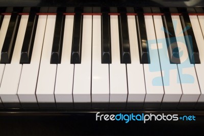 Piano Keyboard Colse Up Player View Stock Photo