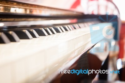 Piano Keyboard With Selective Focus Stock Photo