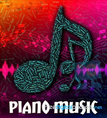 Piano Music Represents Keyboard Harmonies And Melody Stock Image