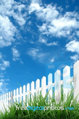 Picket Fence Stock Photo