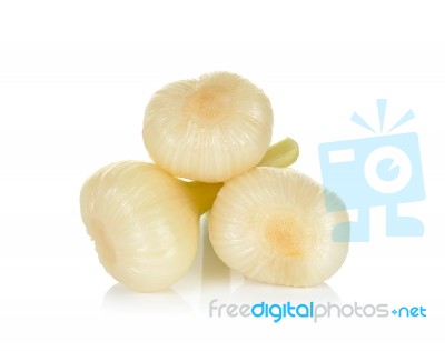 Pickled Onions Isolated On The White Stock Photo