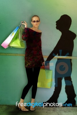 Pickpocket from shopping lady Stock Photo