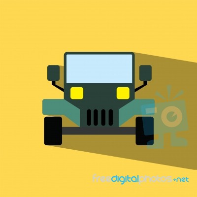 Pickup Flat Icon   Illustration  Stock Image