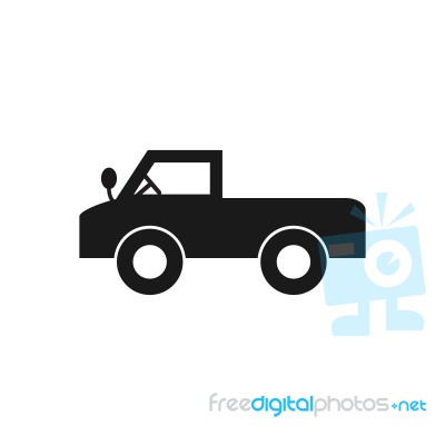 Pickup Truck Icon  Illustration On White Background Stock Image