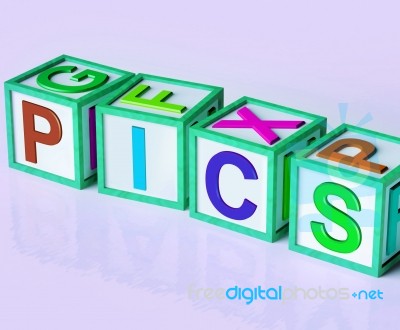 Pics Blocks Show Taking Uploading And Sharing Photos Stock Image