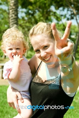 Picture Of Happy Mother With Baby Stock Photo