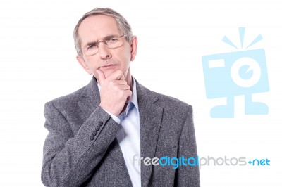 Picture Of Serious Senior Man Stock Photo