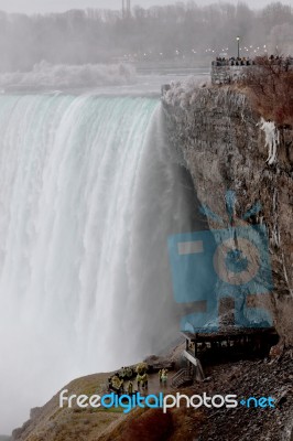 Picture With The Viewpoints And The Amazing Niagara Falls Stock Photo