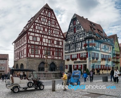 Picturesque Street In Rothenburg Stock Photo