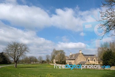 Picturesque Wyck Rissington Village In The Cotswolds Stock Photo