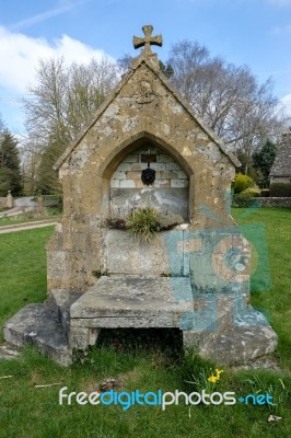 Picturesque Wyck Rissington Village In The Cotswolds Stock Photo