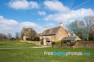 Picturesque Wyck Rissington Village In The Cotswolds Stock Photo