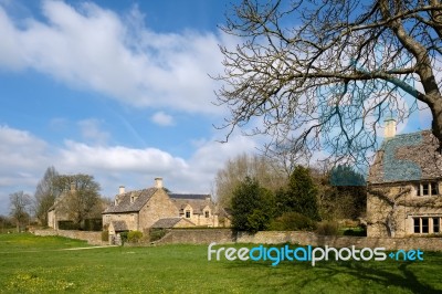 Picturesque Wyck Rissington Village In The Cotswolds Stock Photo